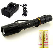 Led flashlight 5000 lumens Cree zoom aluminium outdoor 5000lm T6 torch light charger + 2pcs* 18650 battery rechargeable bike