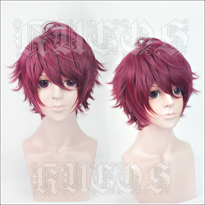 Prince of STRIDE Shima Aoi wine red Cosplay Wig costume