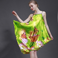 SSH001 High Quality Silk Nightgown Women Sexy Spaghetti Strap Flower Lingerie Dress Sleepwear Sleepshirt Long Nightgown
