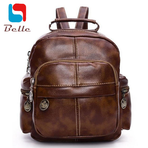 Free shipping, new 2014 fashion backpack women retro fashion school backpack, PU leather student backpack Y1B40