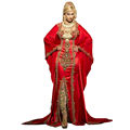 Custom Made Designer Sophisticated Evening Gowns Satin Moroccan Dubai Kaftan Abaya Dress Long Sleeve Middle East