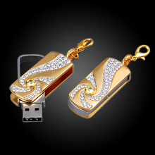 2015 New Golden Crystal Pendrive Jewelry Usb Flash Drive 32gb 16gb 8gb Fine Gifts Usb Memory Stick stick beautiful Disk on key