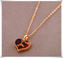  Vintage jewelry Four Leaf Clover Pendant Red Black Leopard Heart Necklaces for women charms Ladies