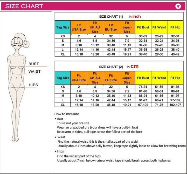 size chart for trigl bikini