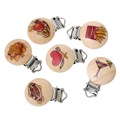 5pcs lot Metal Wooden Baby Pacifier Clips Cartton Animal Holders Cute Infant Soother Clasps Holders Accessories