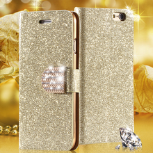 Luxury Shiny Diamond Full PU Leather Case For Apple Iphone 5 5s Cover With Safe Buckle