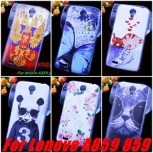 Top 10 Patterns Lenovo A859 Cell Phones Case  Cover Colored Paiting Case Cover Lenovo a859 Case + Screen Protector