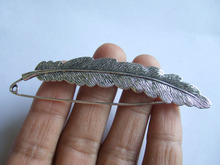 5pcs Antique Silver Large Feather Durable Strong Metal Kilt Scarf Brooch Safety Pin 88mm