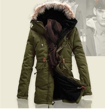 2015 Thick Warm Long Winter Jackets Men Fur Hood Warm Winter Coat Men Down Jackets Plus