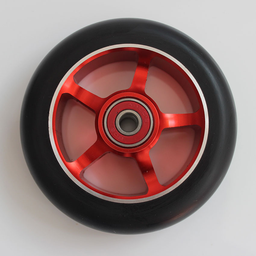 FreeshippingAluminiumMetalFreestyleStuntScooterWheelsBlackPU