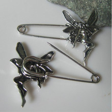 5 Pcs Silver Tone Angel Elegant Waved Wings Durable Metal Kilt Scarf Brooch Safety Pin&Needles