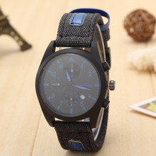 Man waterproof military watches accurate calendar 2016 fashion watches the new selling brand watch cloth belt