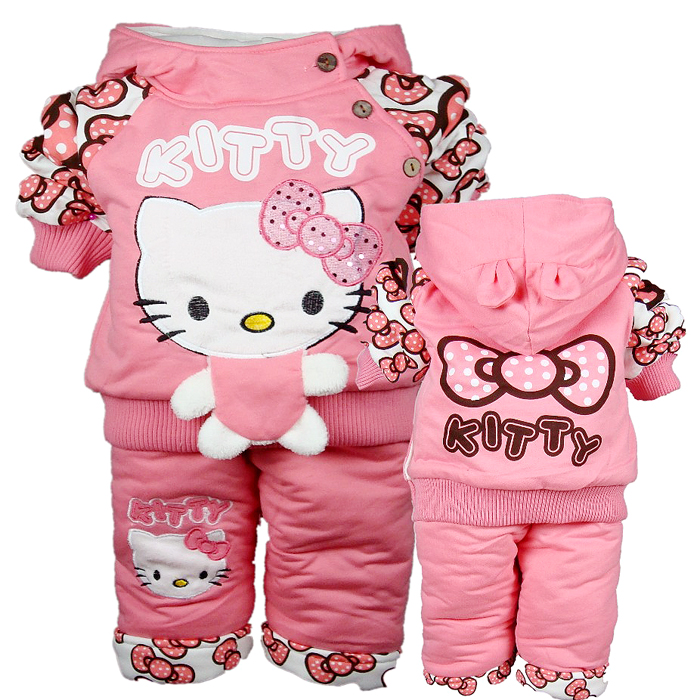 Children's clothing female child 0 - 1 - 2 years old spring baby clothes child thin wadded jacket set spring and autumn