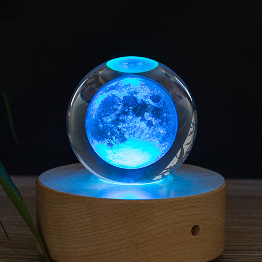 CLEAR SOLAR SYSTEM GLASS CRYSTAL BALL SCIENCE ASTRONOMY MODEL 