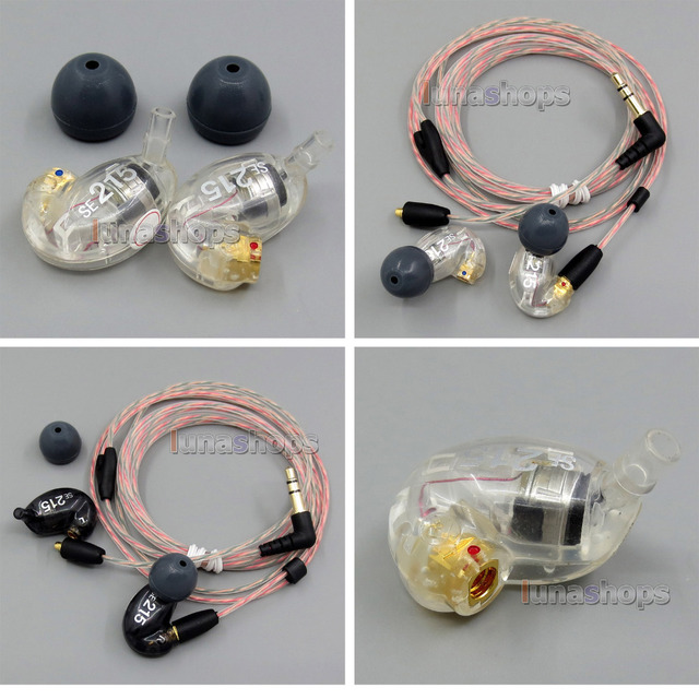 Free shipping 85%-75% New Used Original Genuine Earphone + DIY cable For In Ear Shure SE215 Noise Sound Isolating  LN005093