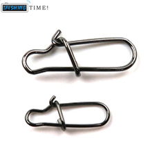 100pcs Hooked Snap Stainless Steel Fishing Barrel Swivel Safety Snaps Hook Lure Accessories Connector Snap Pesca