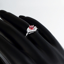 Luxury Red CZ Diamond wedding rings for women ruby Jewelry 925 sterling silver ring anel feminino