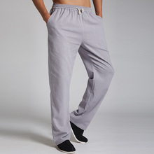  Cotton and linen tang suit leisure men s trousers elastic trousers slacks tai chi exercise