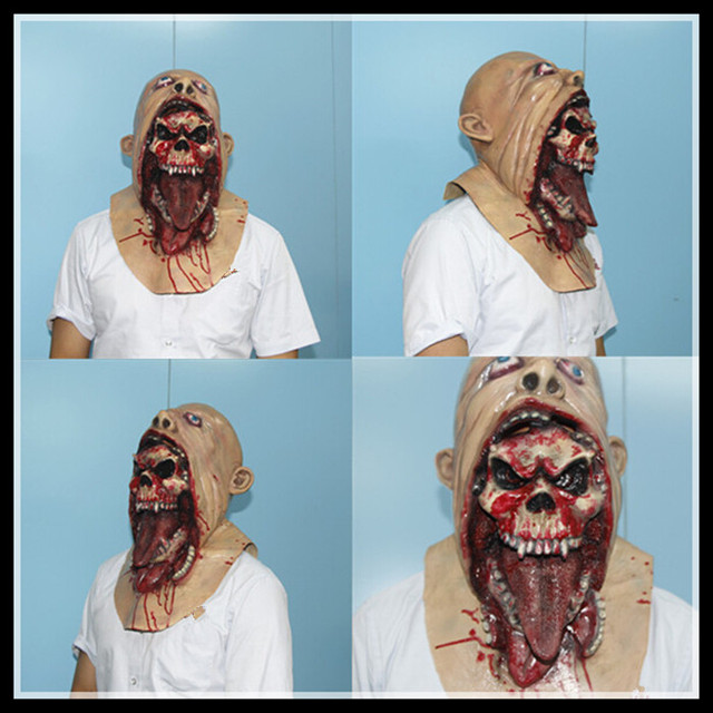 Halloween horror ghost Mask 2016 New Horror ghost Skull Face Mask Silicone Horror Ghost Mask Party Cosplay Masks Free Shipping