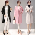 2016 Winter Women Woolen Coat Slim Lapel Pocket Multicolor Plus Size Long Sleeve Ladies Wool warm