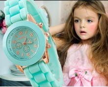 New Mini Geneva Kids Watch Girls Women Golden wristwatch Rubber gold casual dress watch Kids Fashion Children Dropshipping