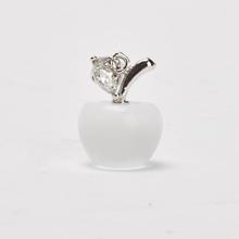 Lovely Crystal Rhinestone Apple Necklace Pendant White Gold Plated Chic Fashion Jewelry Jewel Girls Ladies