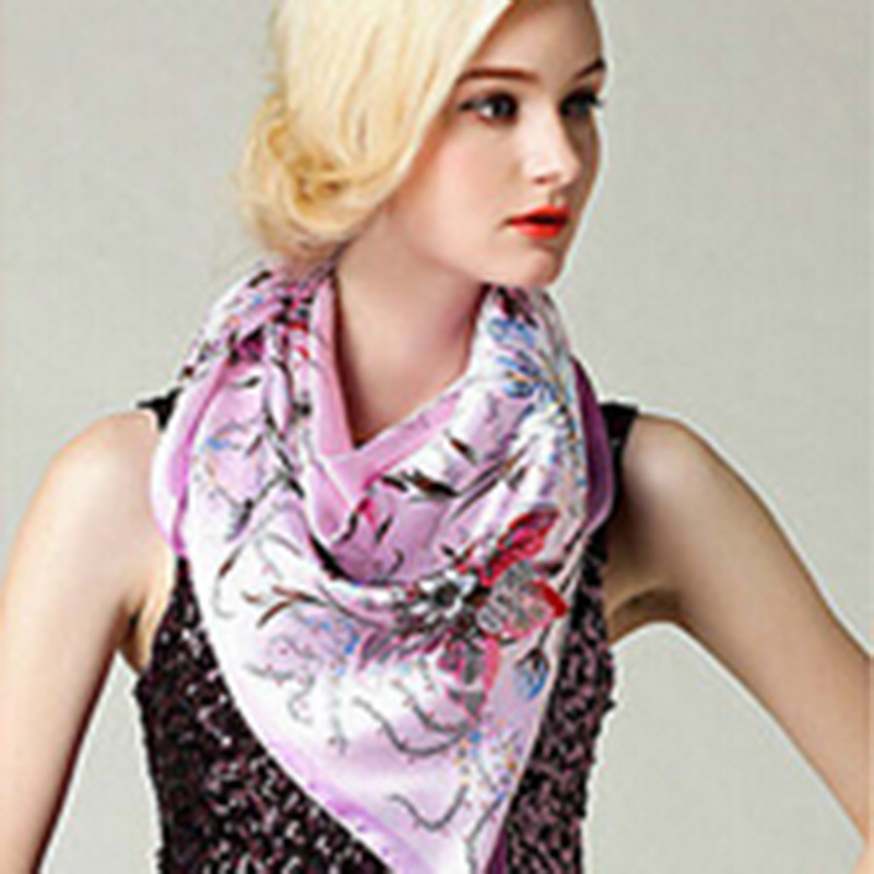 1 pc 90x90cm Women Lady Square Scarf Imitated Silk Satin Scarves Shawl