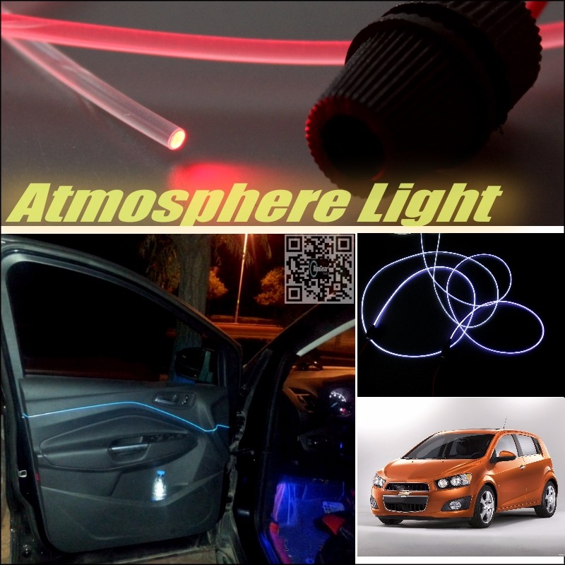 Car Atmosphere Light Fiber Optic Band For Chevrolet Aveo Sonic Furiosa Interior Refit No Dizzling Cab Inside DIY Air light