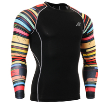 Men s Fitness Ciclismo Clothes Compression Skin Tights Long Sleeve Printing Breathable Bodybuilding Running T shirts