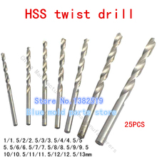 Nuevo 25 unids 1.0 mm – 13 mm brocas para herramientas de metal taladro de perforación taladro eléctrico de la máquina de juego de brocas