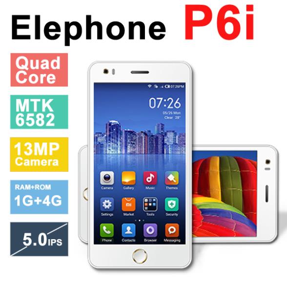 Original Elephone P6i Cell Phone MTK6582 Quad Core 1 3GHz 5 0 QHD IPS Screen 1GB