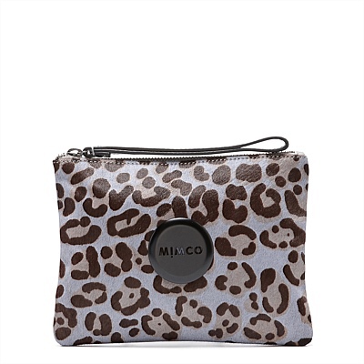 new arrived Mimco Medium Lovely pouch grey leopard...