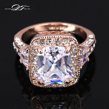 Exaggerated Luxury Crystal Wedding Finger Rings Wholesale 18K Rose Gold Plated Fashion Brand CZ Diamond Jewelry