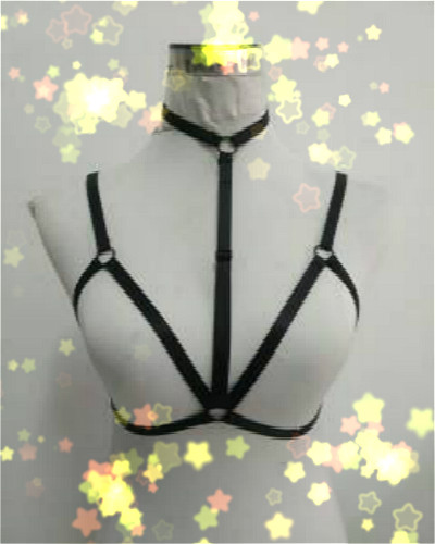 2016 new fashion goth bra Harness belt caged bra 90 s cup less sexy font b