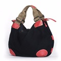 Chic Patchwork Canvas Handbag Women Trendy Fashion Contrast Color Large Bag Practical Durable Designer Casual Shoulder