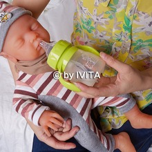 IVITA New Design Eyes Closed Lovely FULL BODY SILICONE Reborn Baby Dolls Take a Pacifier 18″ 3kg