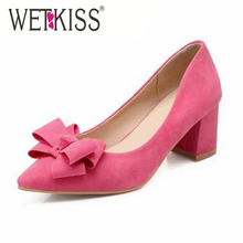 big size 34-43 women high heels women party pumps vintage flock upper women summer fall office pumps fashion casual shoes