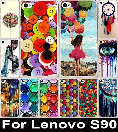 Clothes Buttons Balloon Sketchpad Chocolate Pattern Painting Case Colored Drawing Hard Plastic For Lenovo S90 Cell