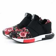 Flowers Printing White Rubber Sole Couples Shoes For Lover Men And Women With Y-3 Loubuten Shoes Black Chaussure Plus Size