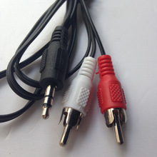 3.5mm one male lack to 2 male RCA audio cables digital cables for computer MP3 DVD CD player TV Speaker 1m 1.5m 065