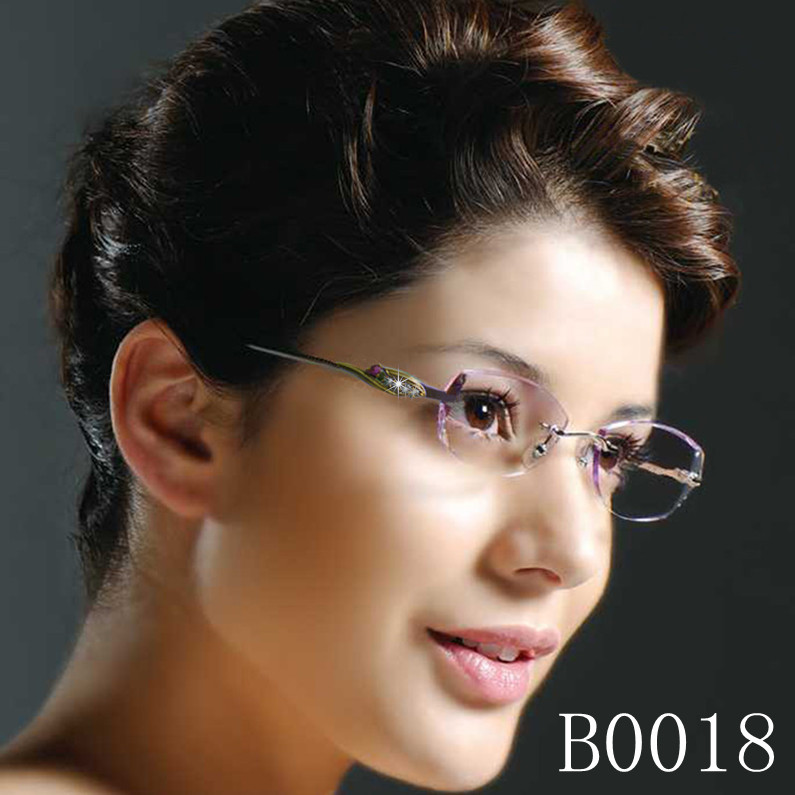 2014 Oculos Brand Freeshipping Solid Women font b Frameless b font font b Glasses b font