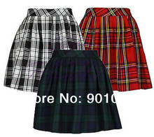 Free shipping Short Sexy Pleated Tartan Mini Skirt Micro Mini Skirt Kilt size S-6XL