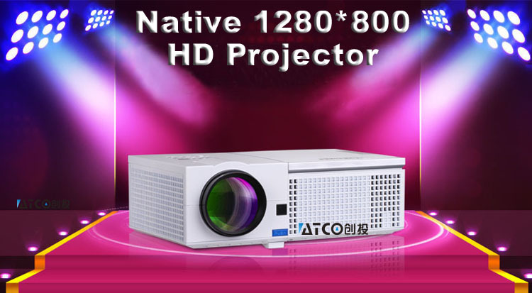 5000 Lumens WXGA 1280 x 800     projektor 1080 P HD  3D  HDTV tft-hdmi USB -  