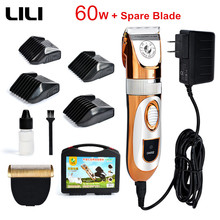 60w Professional Pet Dog Hair Trimmer Grooming Clipper Ceramic Blade Rechargeable Animals Cat Hair Scissors Tool Kits Spare Head