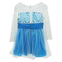 Girls Princess Lace Fancy Dress Long Sleeve Baby Crochet Floral Tulle Dresses