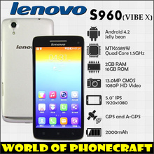 Lenovo S960 MTK6589 Quad Core 1.5GHz 2GB RAM 16GB ROM 5.0 inch 13MP Camera Android Cell Phone