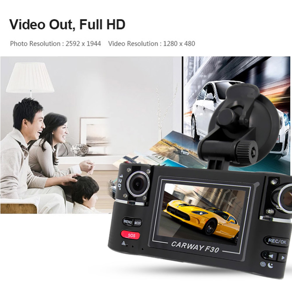 Car Camera Dual Lens F30 2.7" Car Camera Night Vision HD Car DVR Vehicle Driving Camcorder Video Recorder With Original Package