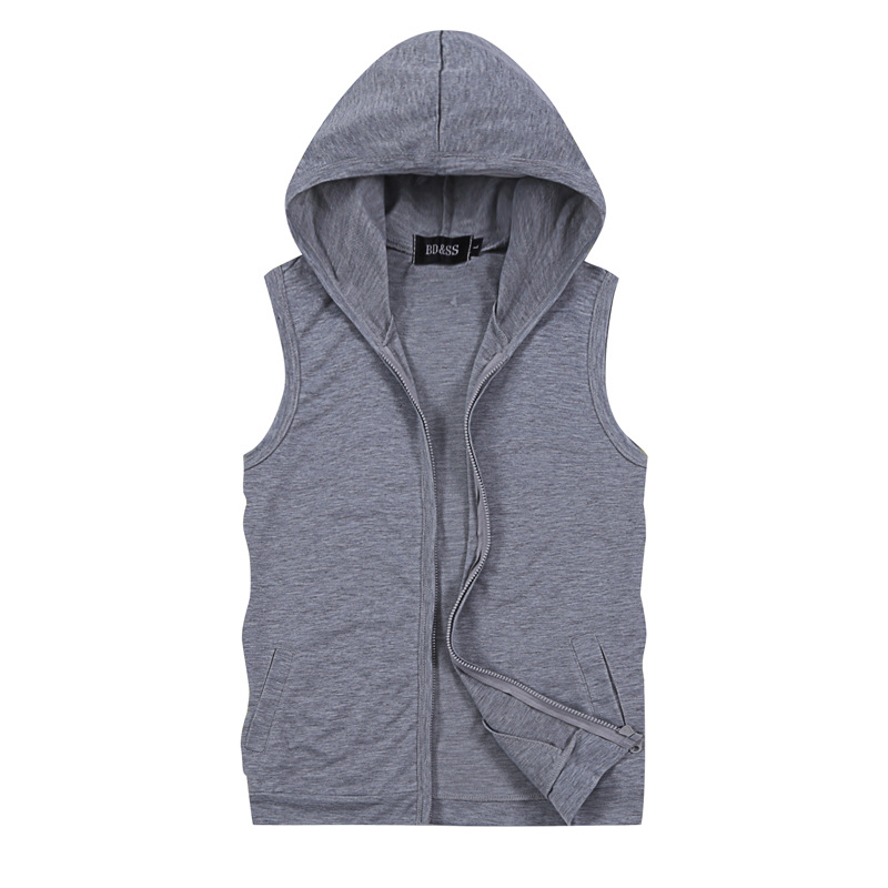 5XL XXXXL Sleeveless Hoodies Vest Men Korean Style Brand Bodybuilding