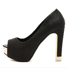 Fashion Sexy High Heel Shoes Women Pumps Classic Peep Toe Square Thick Heel Platform Shoes New