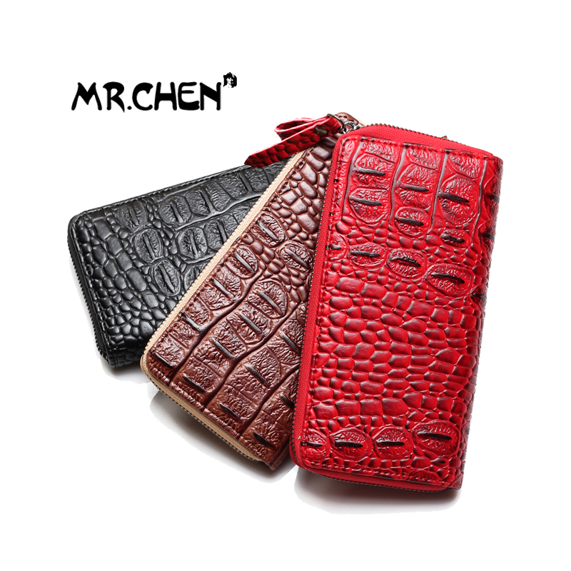New Ladies Purse classics crocodile texture PU leather zipper wallets more capacity of bank card wallet women mobile phone bag
